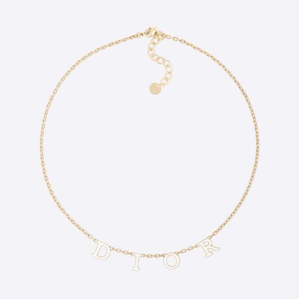 Dior Women Dio(r)evolution Necklace Gold-Finish Metal and White Lacquer (1)