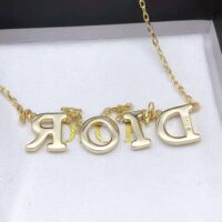 Dior Women Dio(r)evolution Necklace Gold-Finish Metal and White Lacquer (1)