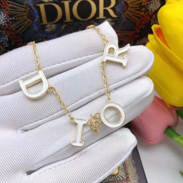 Dior Women Dio(r)evolution Necklace Gold-Finish Metal and White Lacquer (7)
