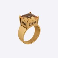 Dior Women Dio(r)evolution Ring Antique Gold-Finish Metal and Citrine (1)