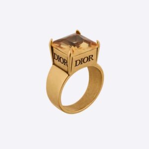 Dior Women Dio(r)evolution Ring Antique Gold-Finish Metal and Citrine
