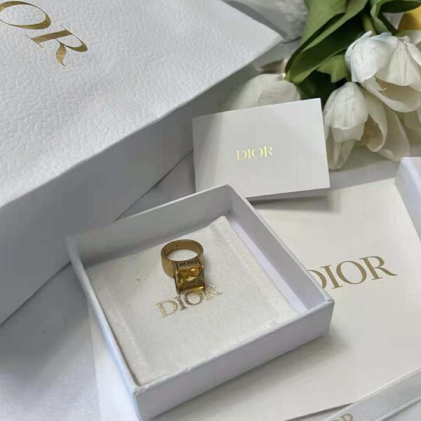 Dior Women Dio(r)evolution Ring Antique Gold-Finish Metal and Citrine (2)