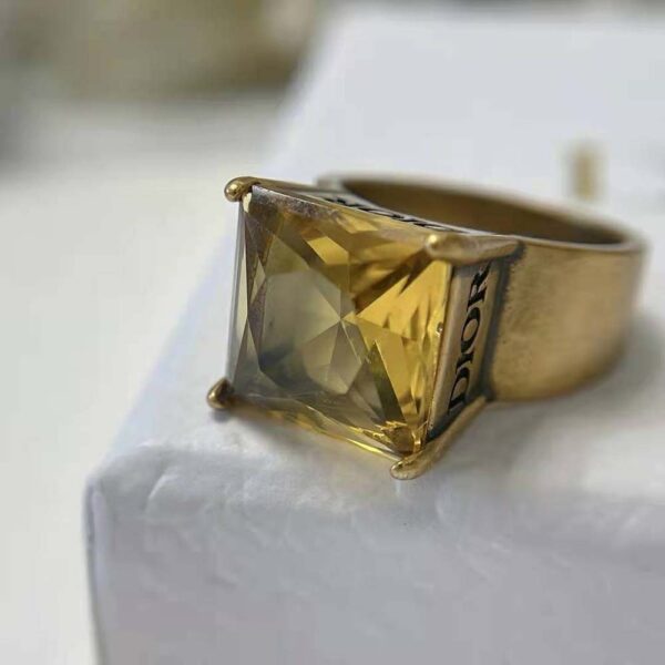 Dior Women Dio(r)evolution Ring Antique Gold-Finish Metal and Citrine (3)