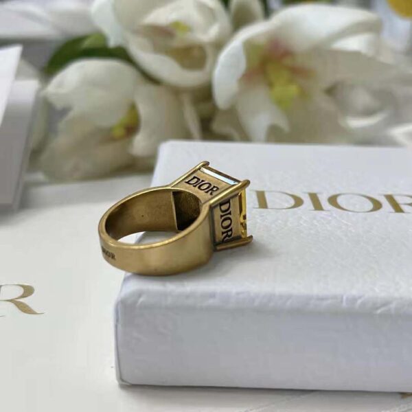Dior Women Dio(r)evolution Ring Antique Gold-Finish Metal and Citrine (5)