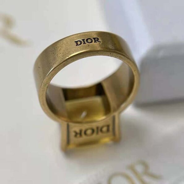 Dior Women Dio(r)evolution Ring Antique GoldFinish Metal and Citrine