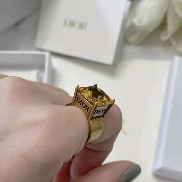 Dior Women Dio(r)evolution Ring Antique Gold-Finish Metal and Citrine (7)