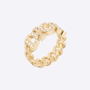 Dior Women Dio(r)evolution Ring Gold-Finish Metal and White Crystals