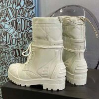 Dior Women Dioriron Ankle Boot White Quilted Cannage Calfskin (1)