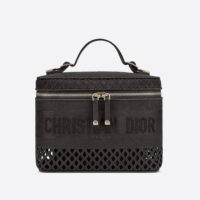 Dior Women Diortravel Vanity Case Mesh Embroidery-black (1)