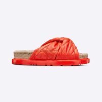 Dior Women Dtwist Slide Bright Orange Cannage Lambskin (1)