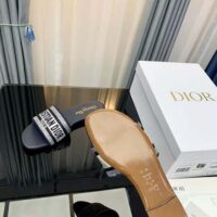 Dior Women Dway Slide Black Cotton Embroidery with Metallic Thread and Silver-Tone Strass (1)