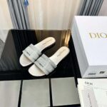 Dior Women Dway Slide Cotton Metallic Thread Embroidery and Silver-Tone Strass - Image 4