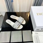 Dior Women Dway Slide Cotton Metallic Thread Embroidery and Silver-Tone Strass - Image 3