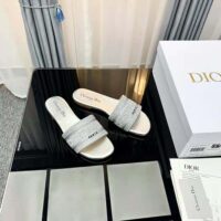 Dior Women Dway Slide Cotton Metallic Thread Embroidery and Silver-Tone Strass (1)