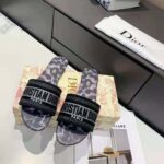 Dior Women Dway Slide Gray Mizza Embroidered Cotton and Metallic Thread - Image 4