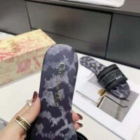 Dior Women Dway Slide Gray Mizza Embroidered Cotton and Metallic Thread (1)