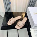 Dior Women Dway Slide Rose Des Vents Cotton Embroidered with Metallic Thread and Strass - Bild 6