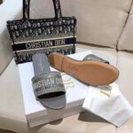 Dior Women Dway Slide Silver-Tone Embroidered Metallic Fabric - Imagen 9