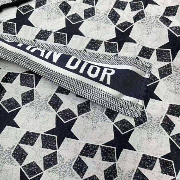 Dior Women Hooded Anorak Navy Blue Technical Taffeta Jacquard (5)