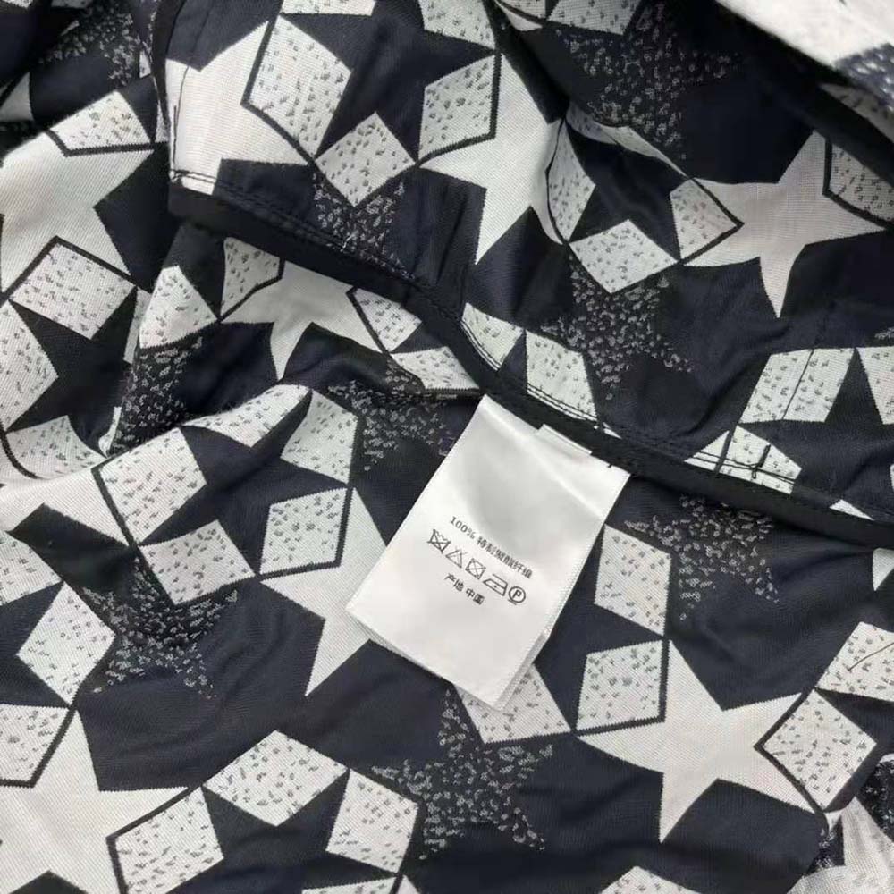 Dior Women Hooded Anorak Navy Blue Technical Taffeta Jacquard
