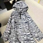 Dior Women Hooded Short Anorak Navy Toile de Jouy Jacquard - Image 3