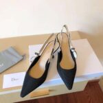 Dior Women J Adior Slingback Pump Black Technical Fabric – Image 4