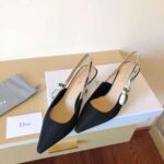 Dior Women J Adior Slingback Pump Black Technical Fabric – Image 3