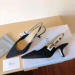Dior Women J Adior Slingback Pump Black Technical Fabric – Image 6