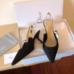 Dior Women J Adior Slingback Pump Black Technical Fabric – Image 7