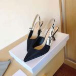 Dior Women J Adior Slingback Pump Black Technical Fabric – Image 5
