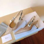 Dior Women J Adior Slingback Pump Nude Technical Fabric - Image 4