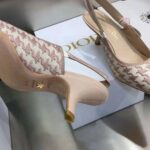Dior Women J'Adior Slingback Pump Rose Des Vents Cotton Embroidery with Micro Houndstooth Motif - Image 10