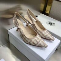 Dior Women J’Adior Slingback Pump Rose Des Vents Cotton Embroidery with Micro Houndstooth Motif (1)