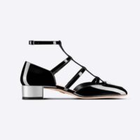 Dior Women La Parisienne Dior Ballerina Flat Black Patent Calfskin