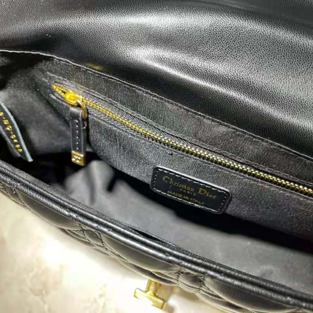 Dior Women Large Dior Caro Bag Black Soft Cannage Calfskin
