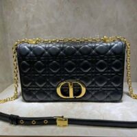 Dior Women Large Dior Caro Bag Black Soft Cannage Calfskin (1)