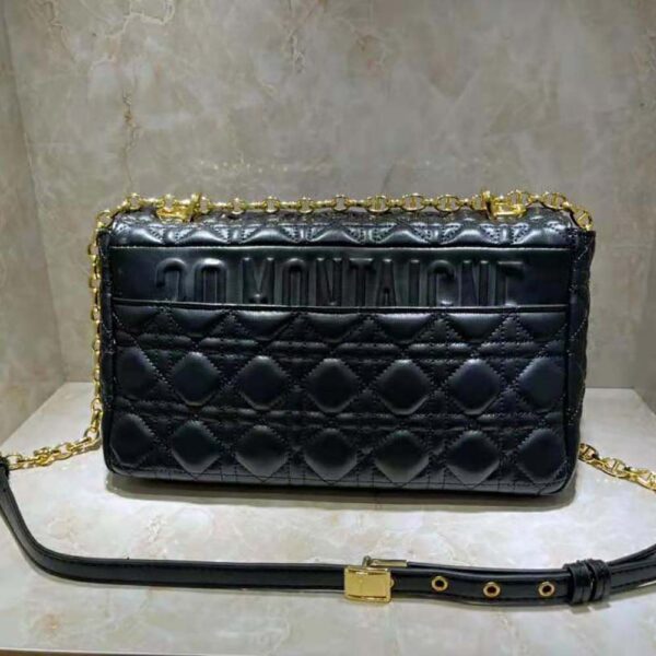 Dior Women Large Dior Caro Bag Black Soft Cannage Calfskin (3)