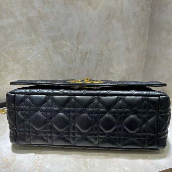 Dior Women Large Dior Caro Bag Black Soft Cannage Calfskin (7)