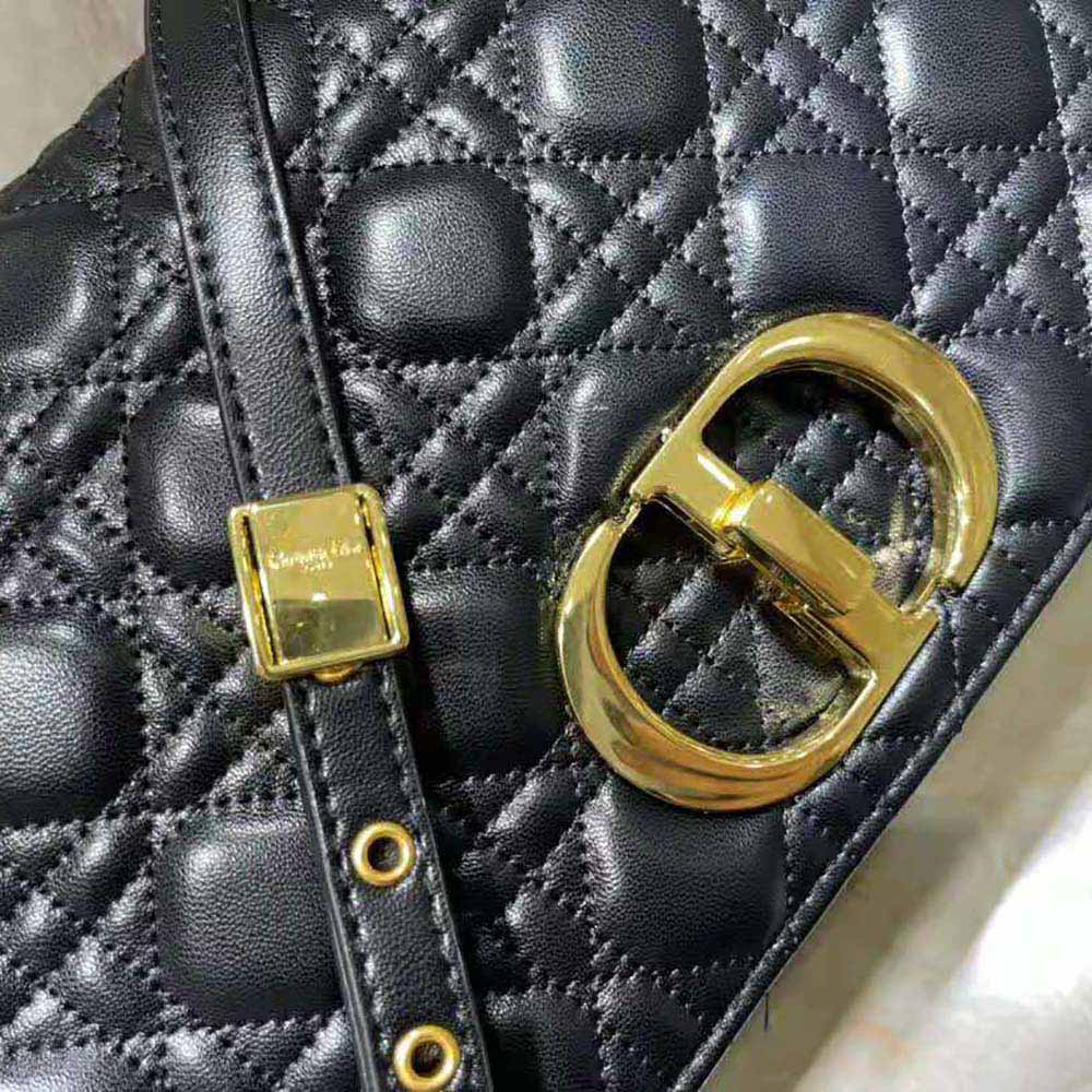 Dior Women Large Dior Caro Bag Black Soft Cannage Calfskin