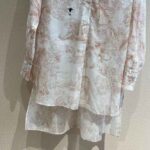 Dior Women Long Blouse Rose Des Vents Cotton Voile with Toile de Jouy Motif – Image 7