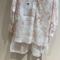 Dior Women Long Blouse Rose Des Vents Cotton Voile with Toile de Jouy Motif (1)