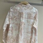 Dior Women Long Blouse Rose Des Vents Cotton Voile with Toile de Jouy Motif – Image 4
