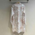 Dior Women Long Blouse Rose Des Vents Cotton Voile with Toile de Jouy Motif – Image 3