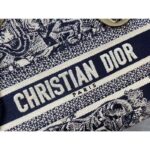 Dior Women Medium Lady D-Lite Bag Navy Blue Toile de Jouy Stripes Embroidery – Bild 7