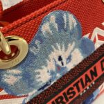 Dior Women Medium Lady D-lite Bag Bright Pink Multicolor D-Flower Pop Embroidery - Image 8