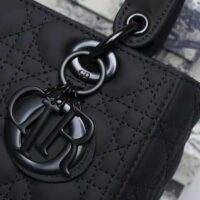 Dior Women Medium Lady Dior Bag Black Ultramatte Cannage Calfskin (1)