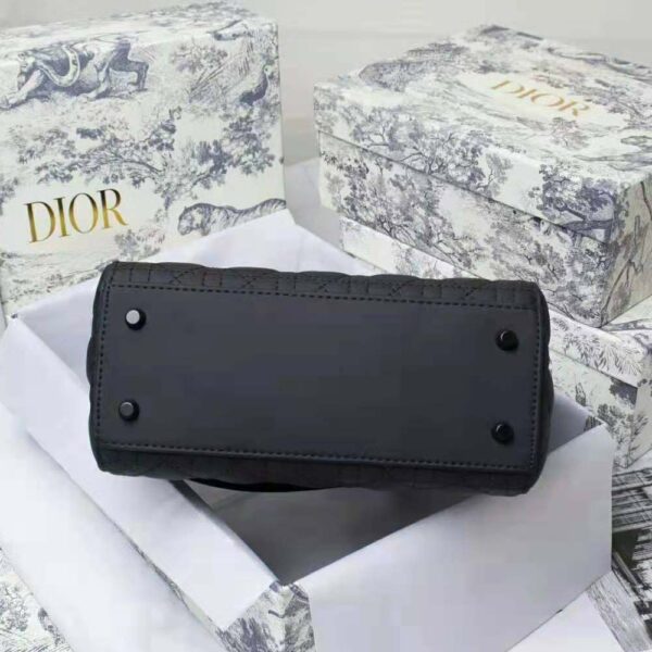 Dior Women Medium Lady Dior Bag Black Ultramatte Cannage Calfskin (8)