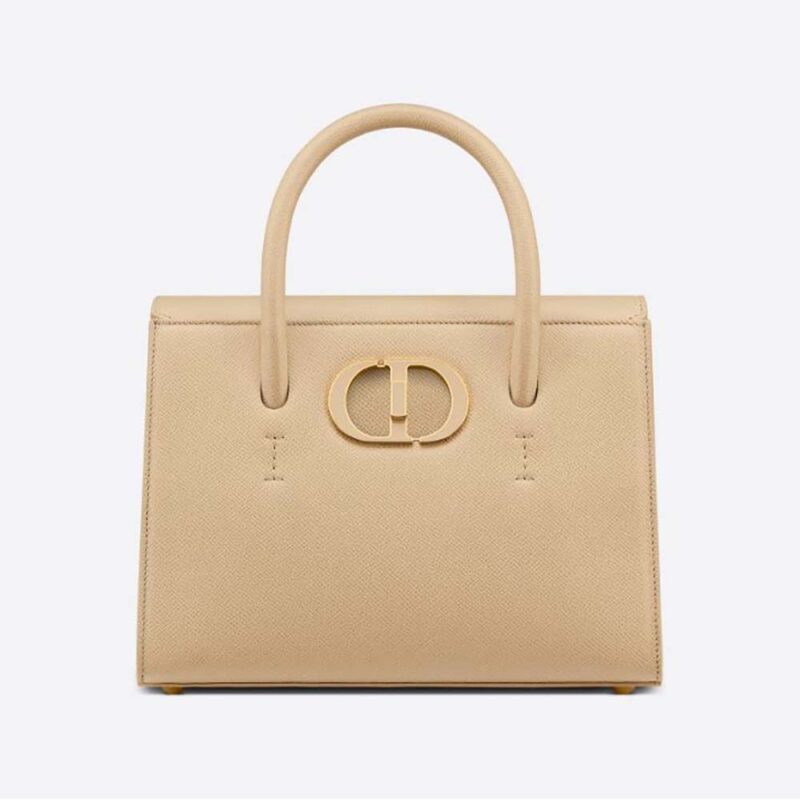 Dior 女士中號 ST Honore 手提包 拿鐵色粒面小牛皮-沙色