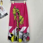 Dior Women Mid-Length Pleated Skirt Pink Cotton Poplin with Multicolor D-Tiger Pop Motif - Imagen 4