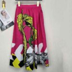 Dior Women Mid-Length Pleated Skirt Pink Cotton Poplin with Multicolor D-Tiger Pop Motif - Imagen 3
